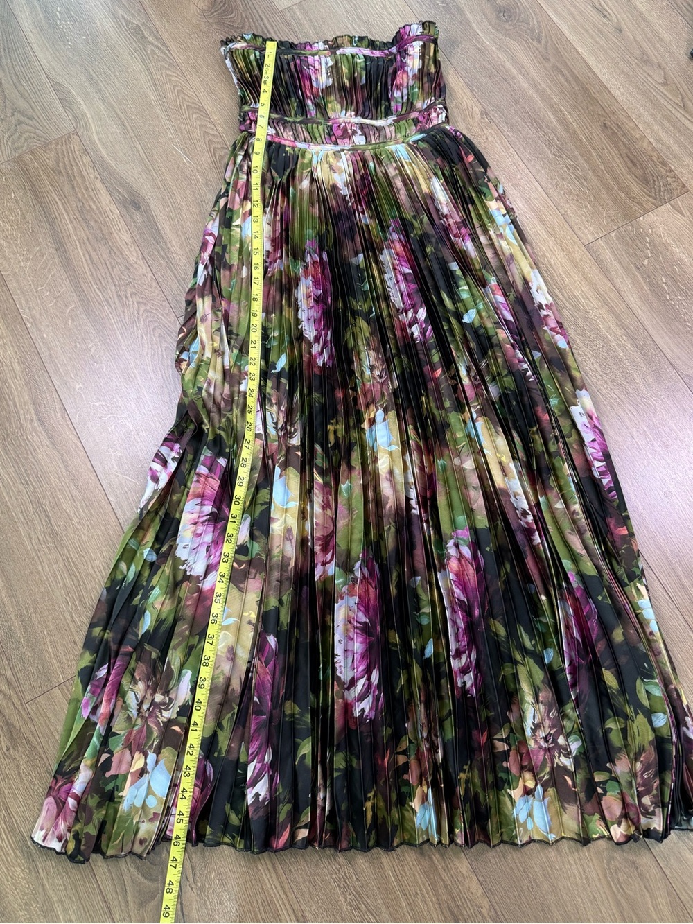 NWT Petal & Pup Angelique Pleated Strapless Maxi Dress Blurred Floral Sz Small - Picture 9 of 13